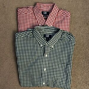 Men's Checkered Shirt - Green by Cutter & Buck
